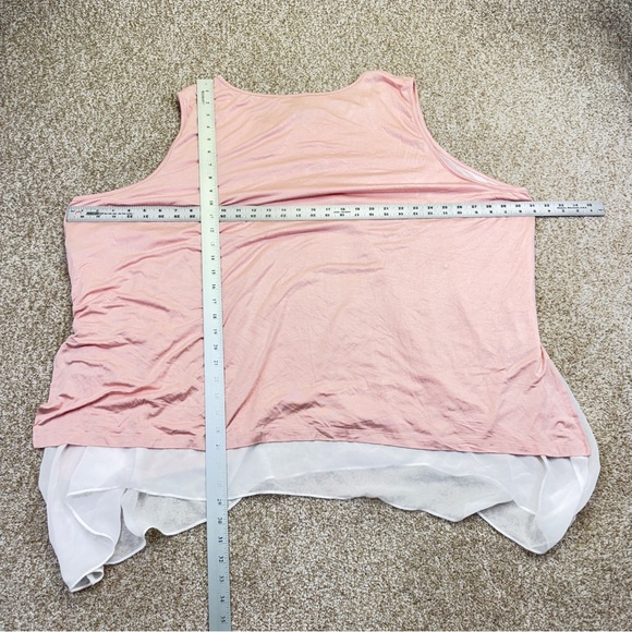 Worthington Light Pink White Layered Tank Top Womens Size 5X - Picture 6 of 13